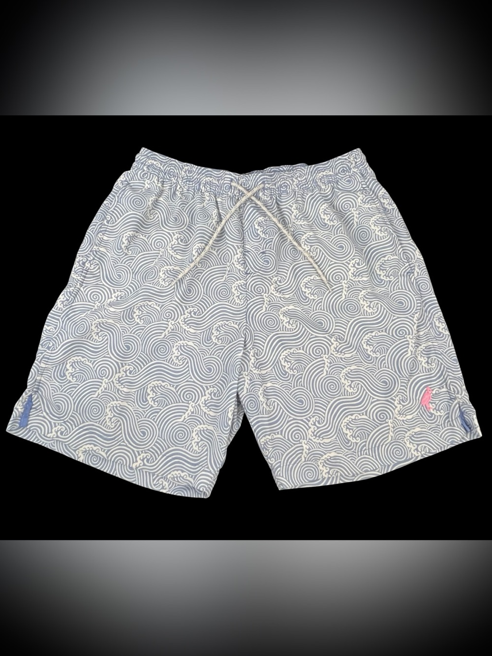 The Beaufort Bonnet Company Men’s Swim Shorts Size Large Light Blue Waves Print
